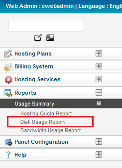 Disk usage report side bar.png