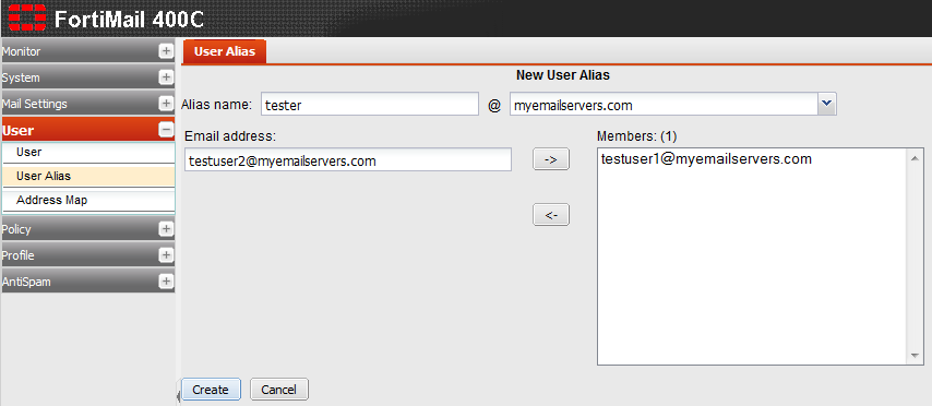 Fortimail create an email alias.png